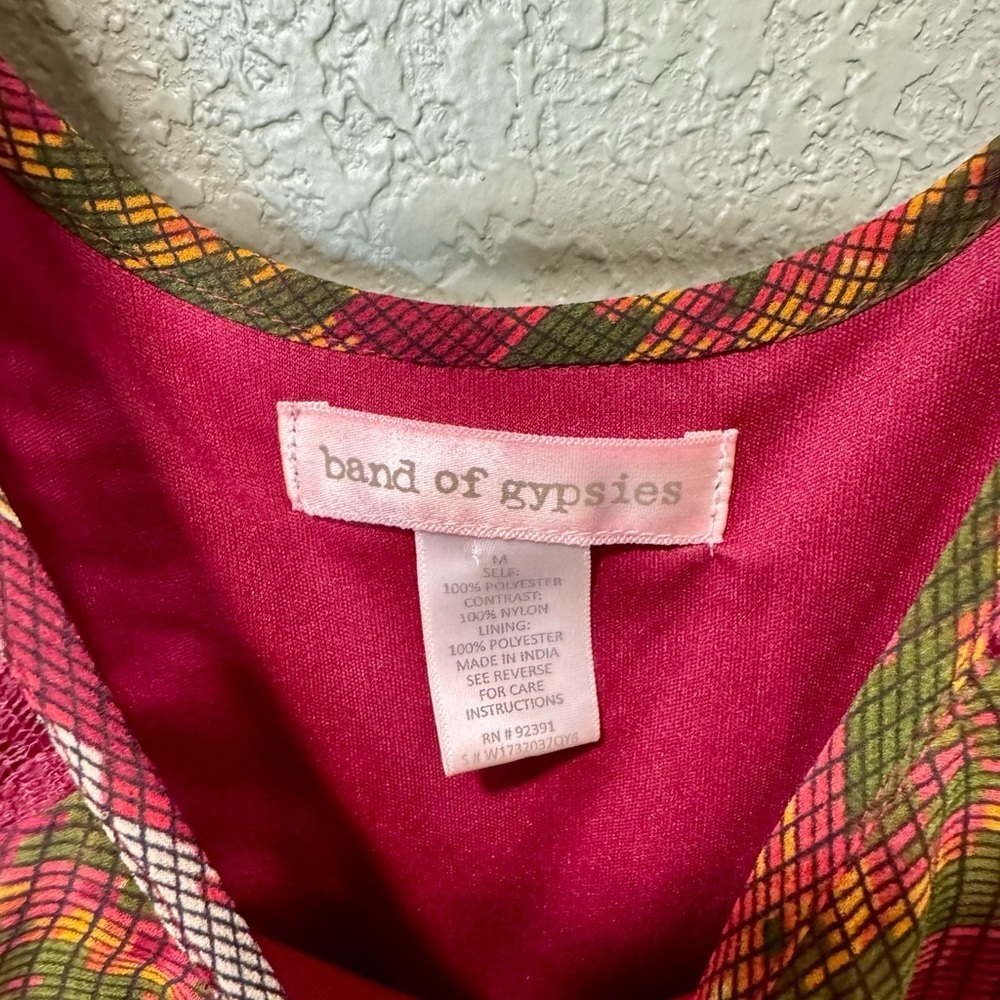 Band of Gypsies Red and Green Patterned Dress - Picture 2 of 3